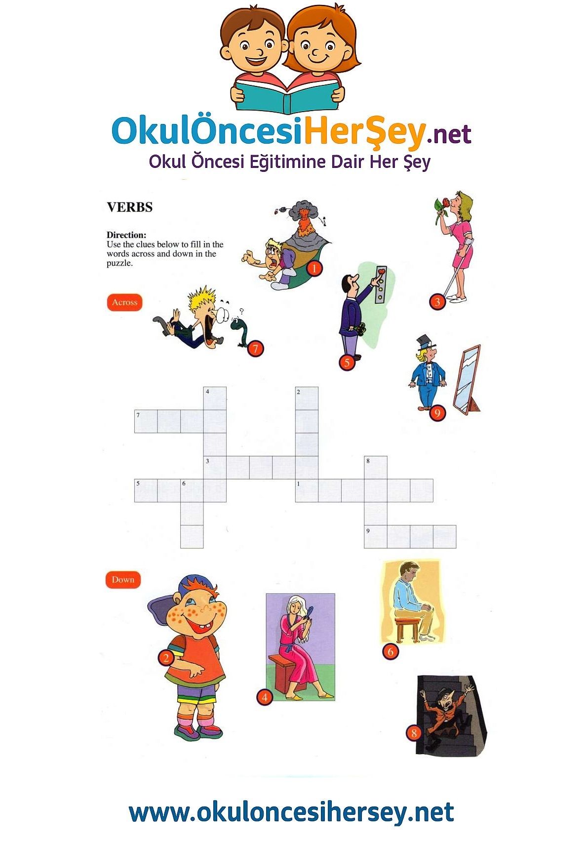 Çocuklar İçin   Crossword Bulmaca  