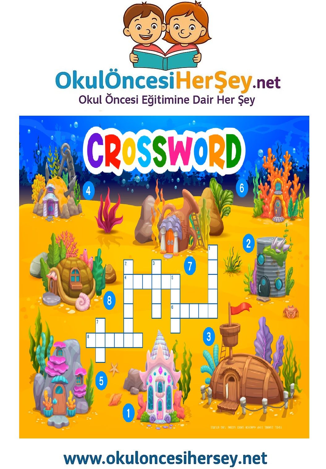 Çocuklar İçin   Crossword Bulmaca  