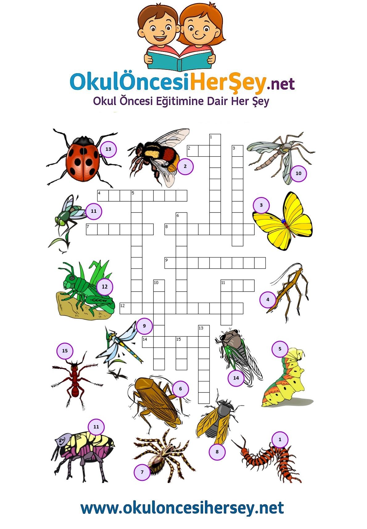 Çocuklar İçin   Crossword Bulmaca  