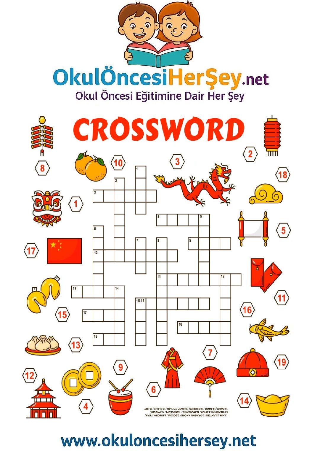 Çocuklar İçin   Crossword Bulmaca  