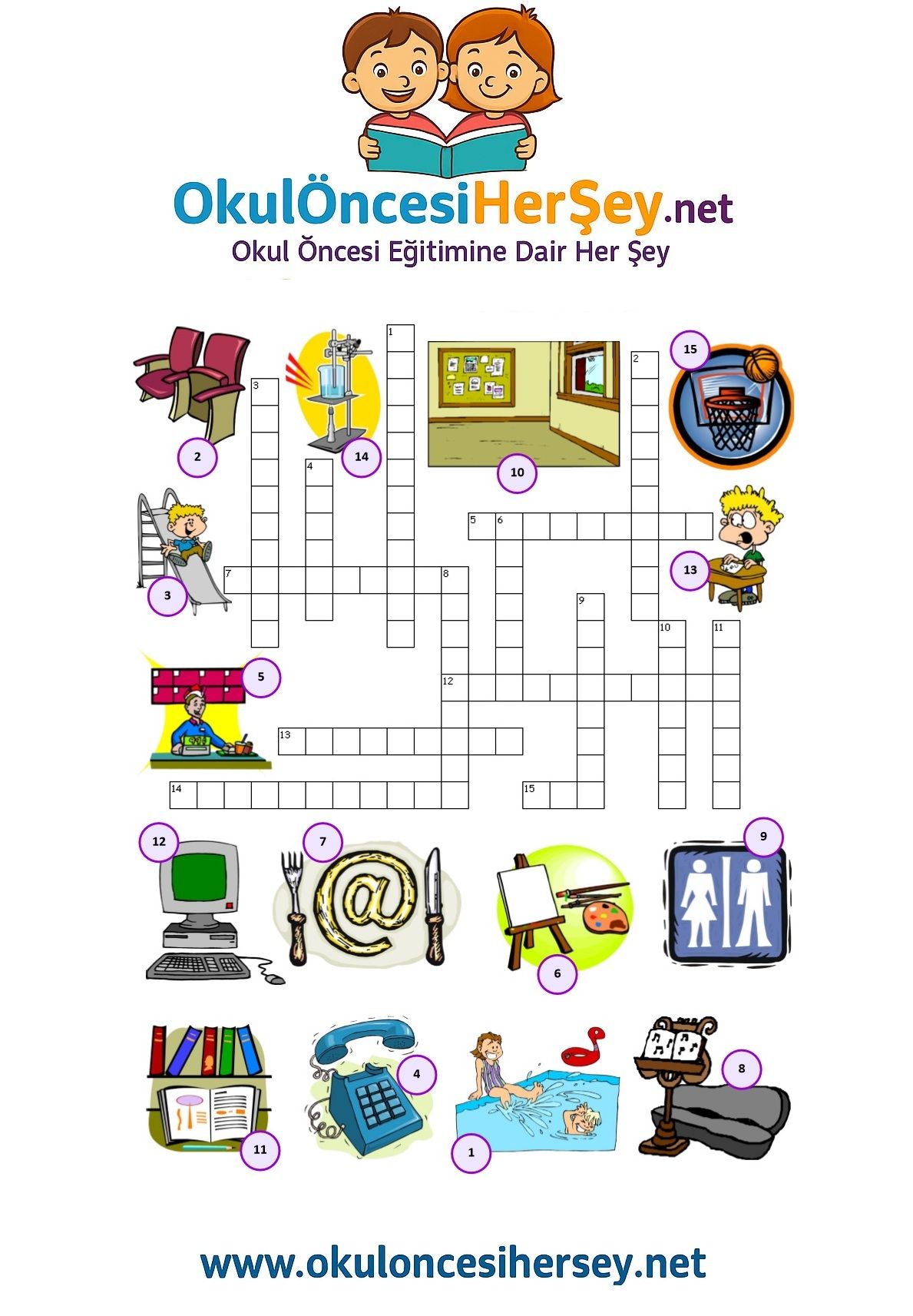 Çocuklar İçin   Crossword Bulmaca  