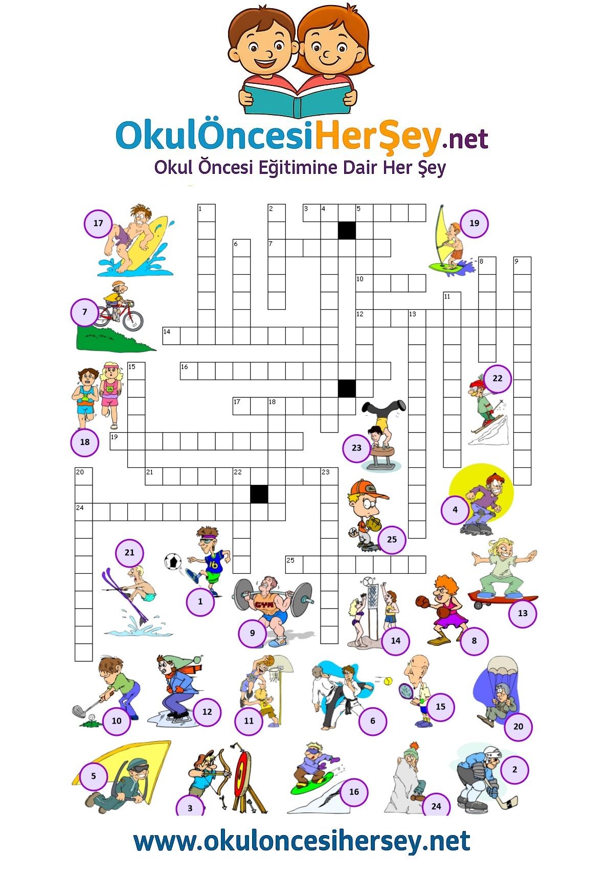 Çocuklar İçin   Crossword Bulmaca  