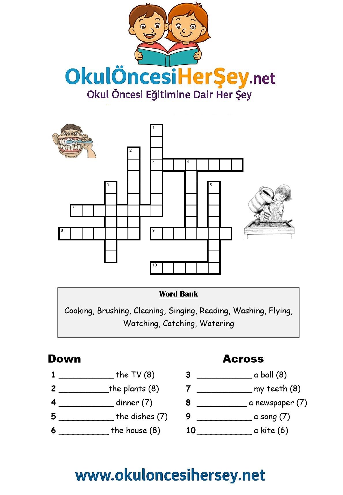 Çocuklar İçin   Crossword Bulmaca  