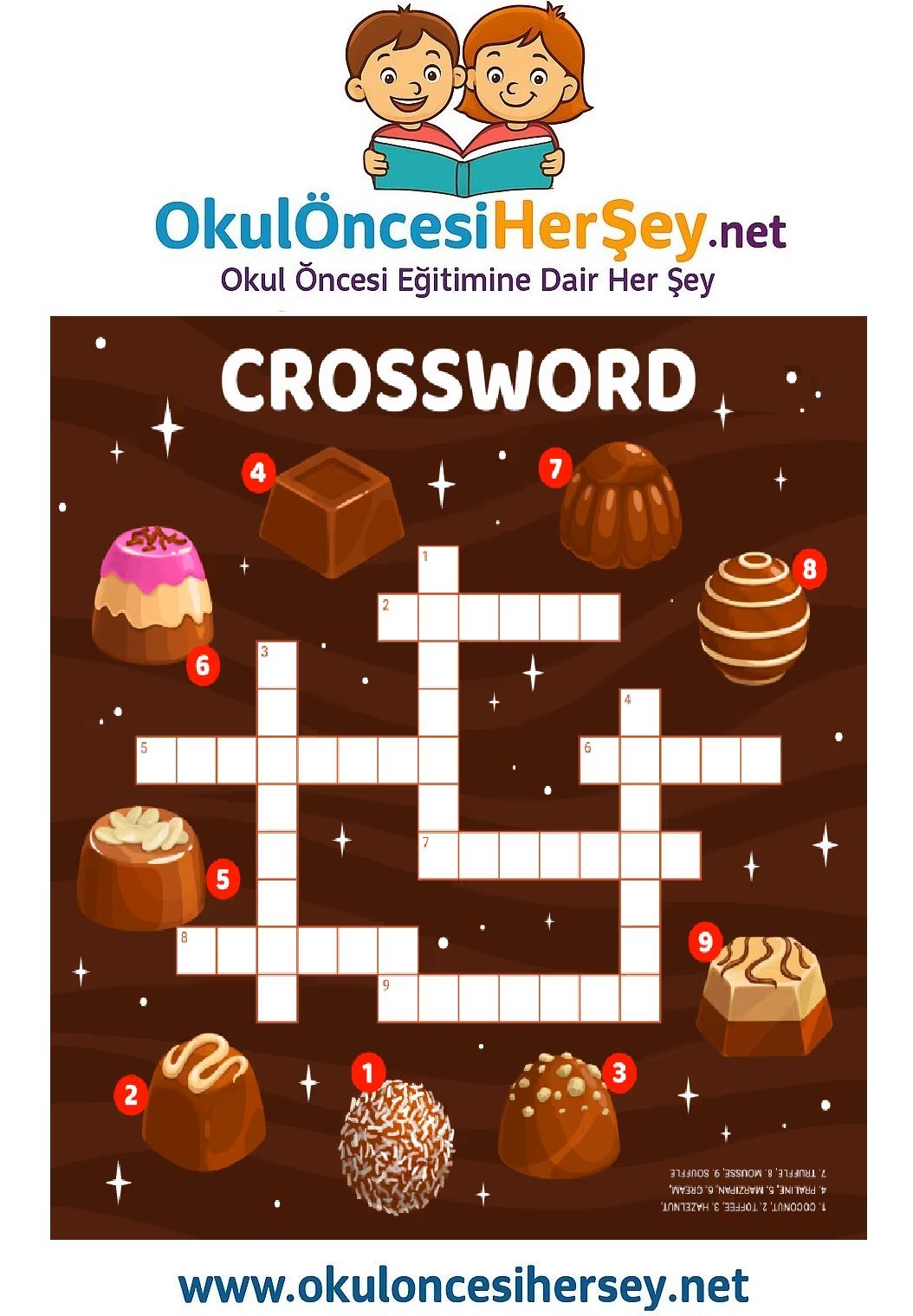 Çocuklar İçin   Crossword Bulmaca  