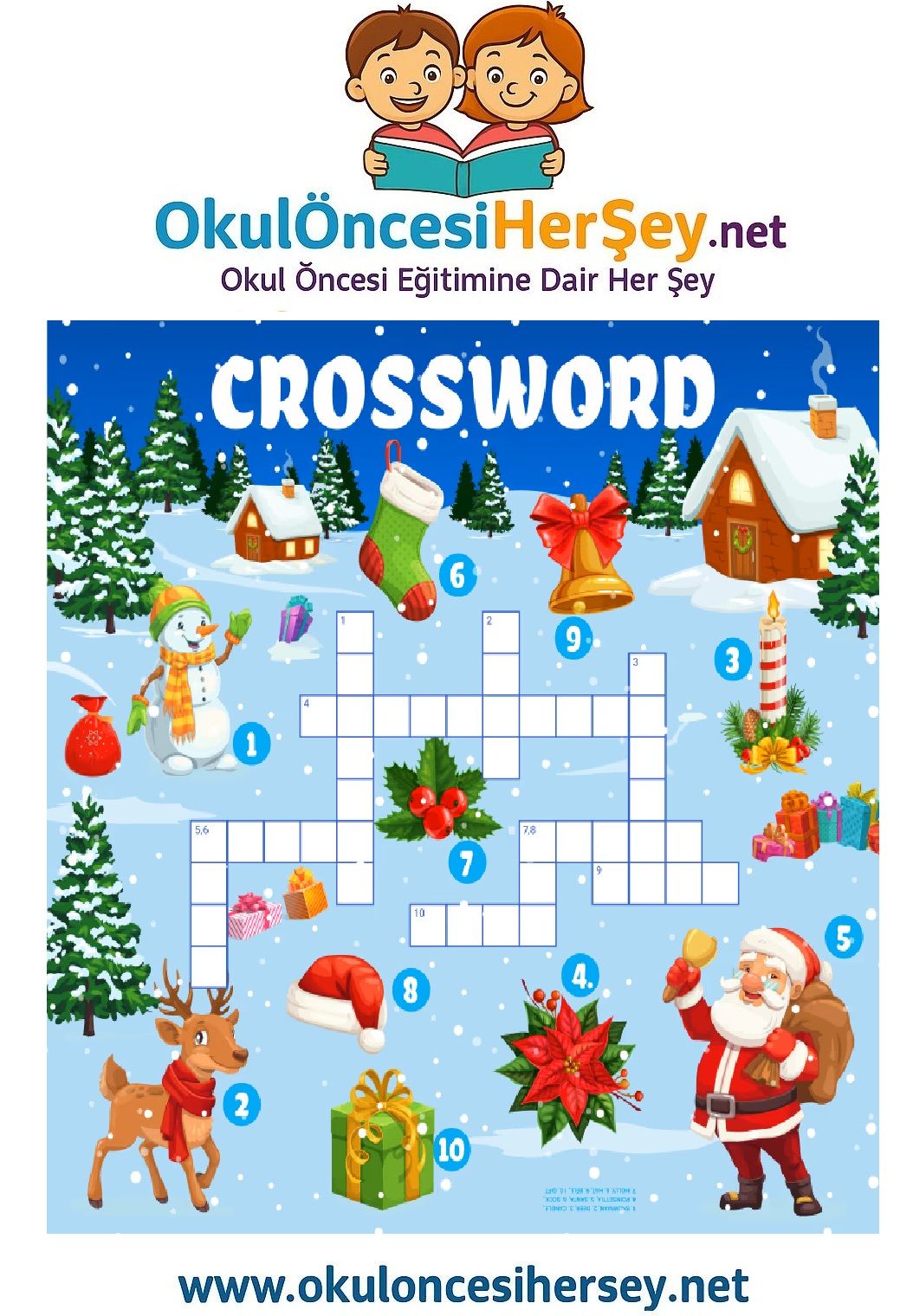 Çocuklar İçin   Crossword Bulmaca  