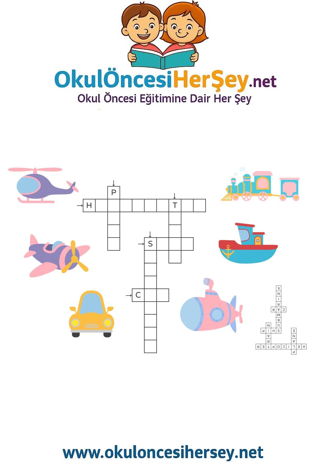 Çocuklar İçin   Crossword Bulmaca  