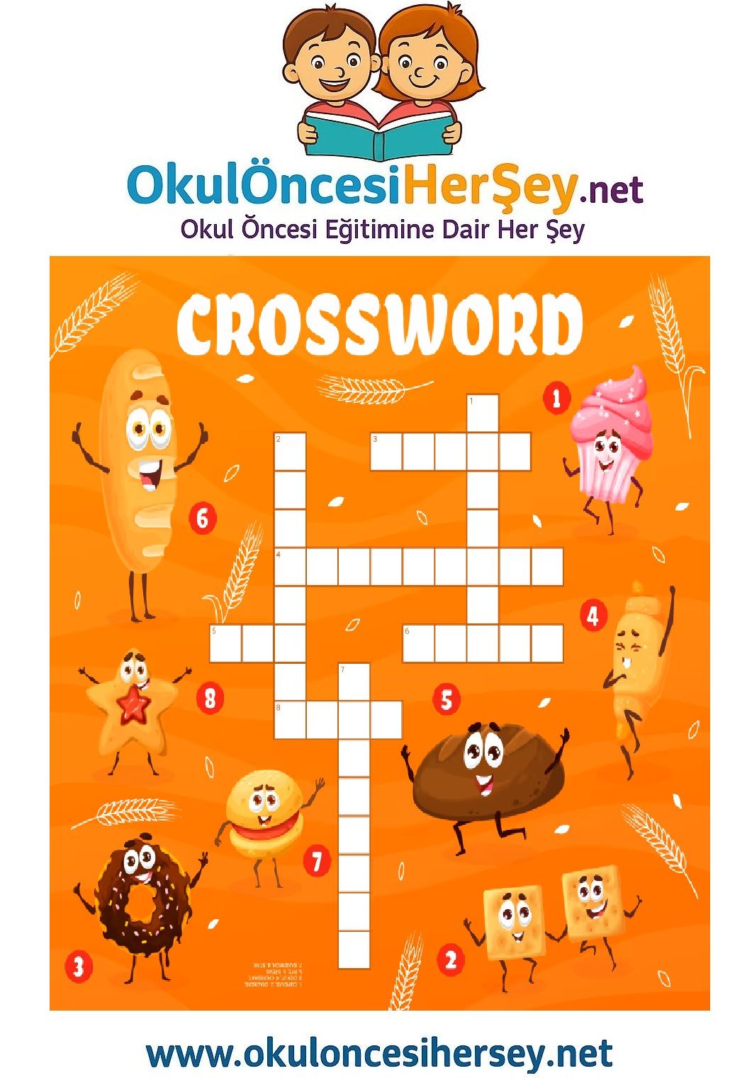 Çocuklar İçin   Crossword Bulmaca  