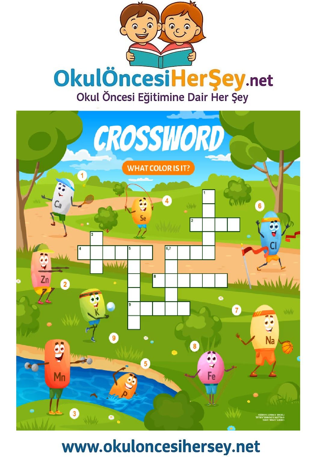 Çocuklar İçin   Crossword Bulmaca  