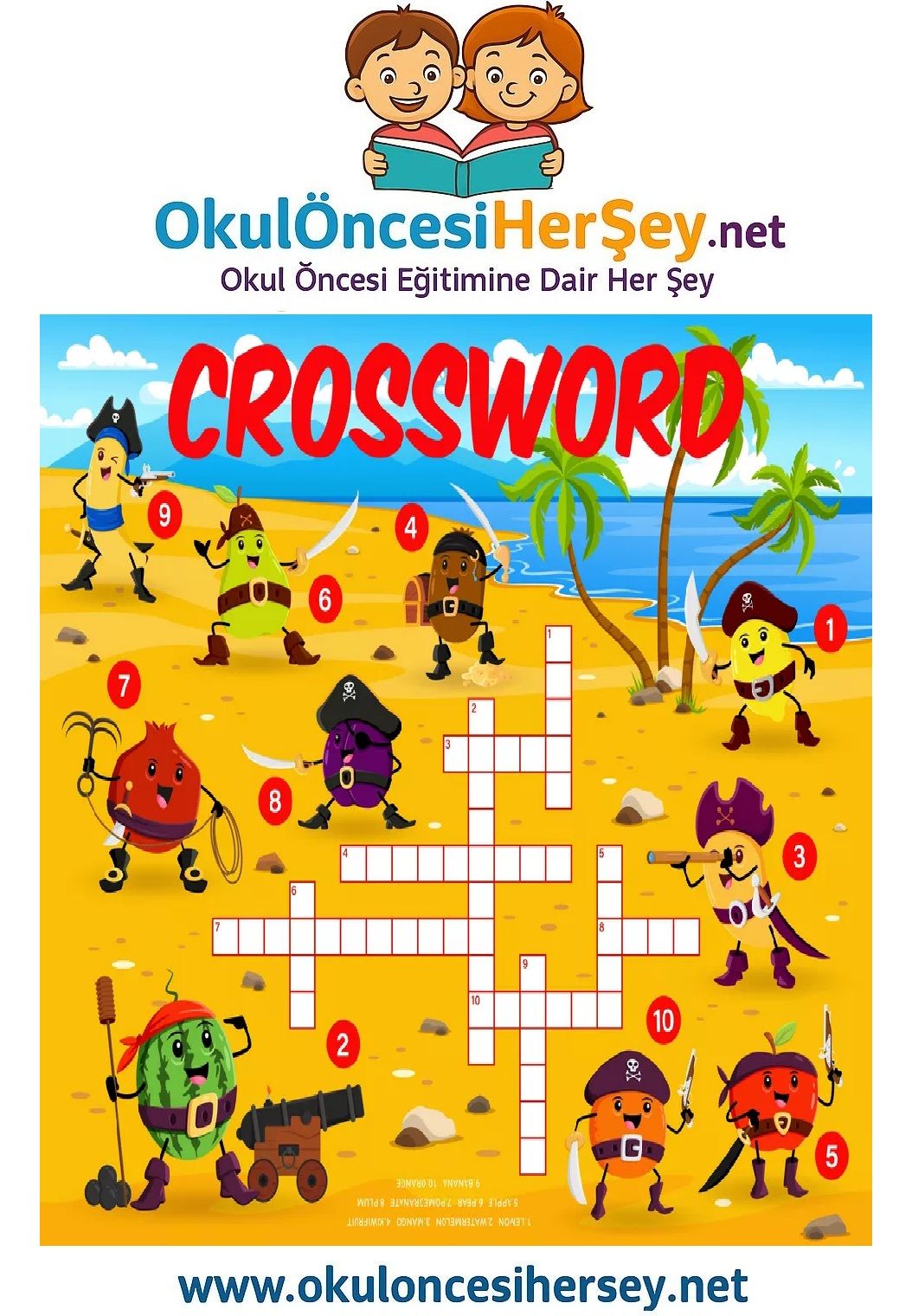 Çocuklar İçin   Crossword Bulmaca  