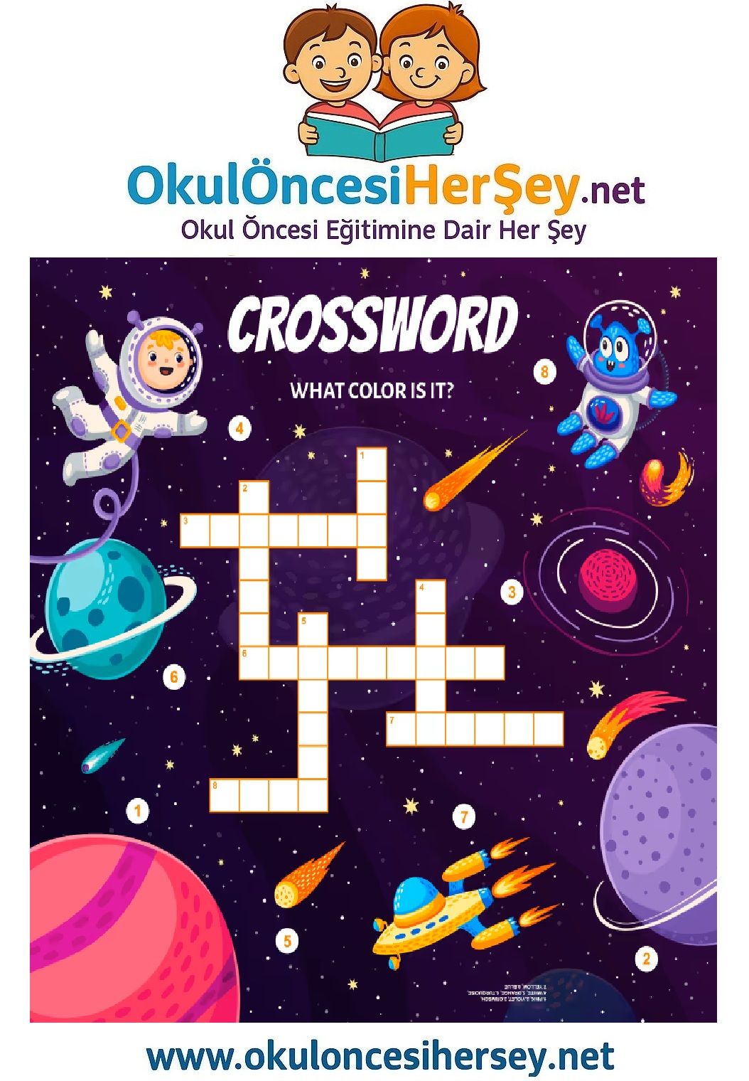 Çocuklar İçin   Crossword Bulmaca  
