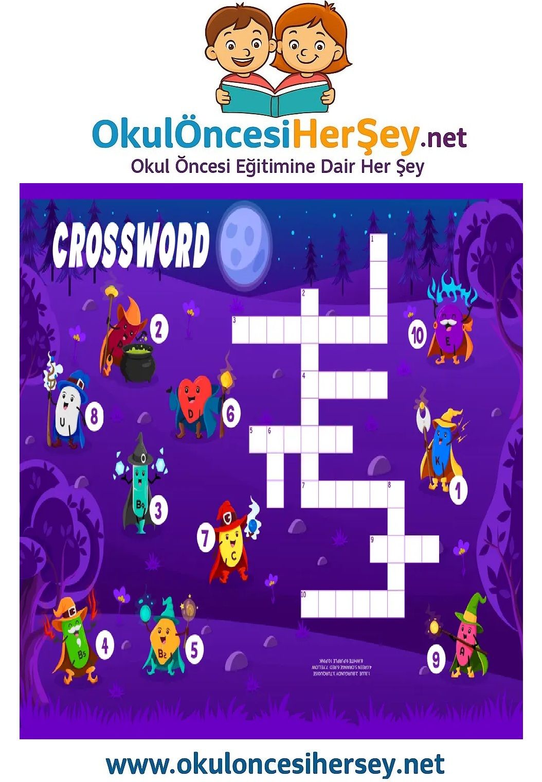Çocuklar İçin   Crossword Bulmaca  