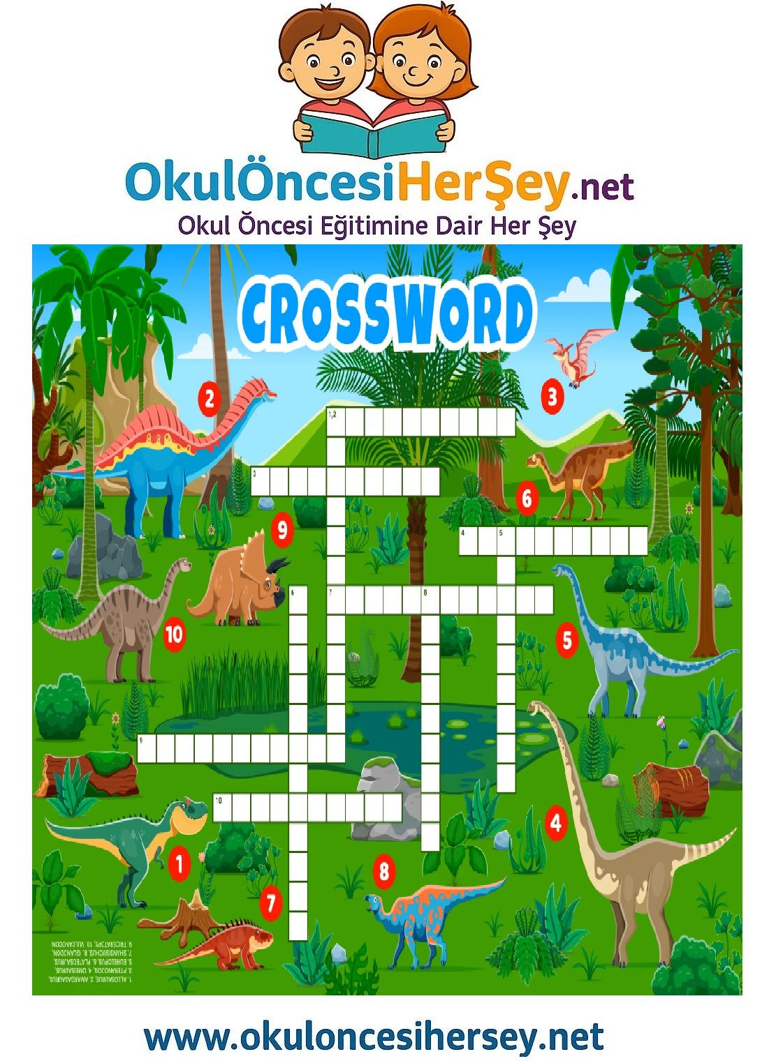 Çocuklar İçin   Crossword Bulmaca  