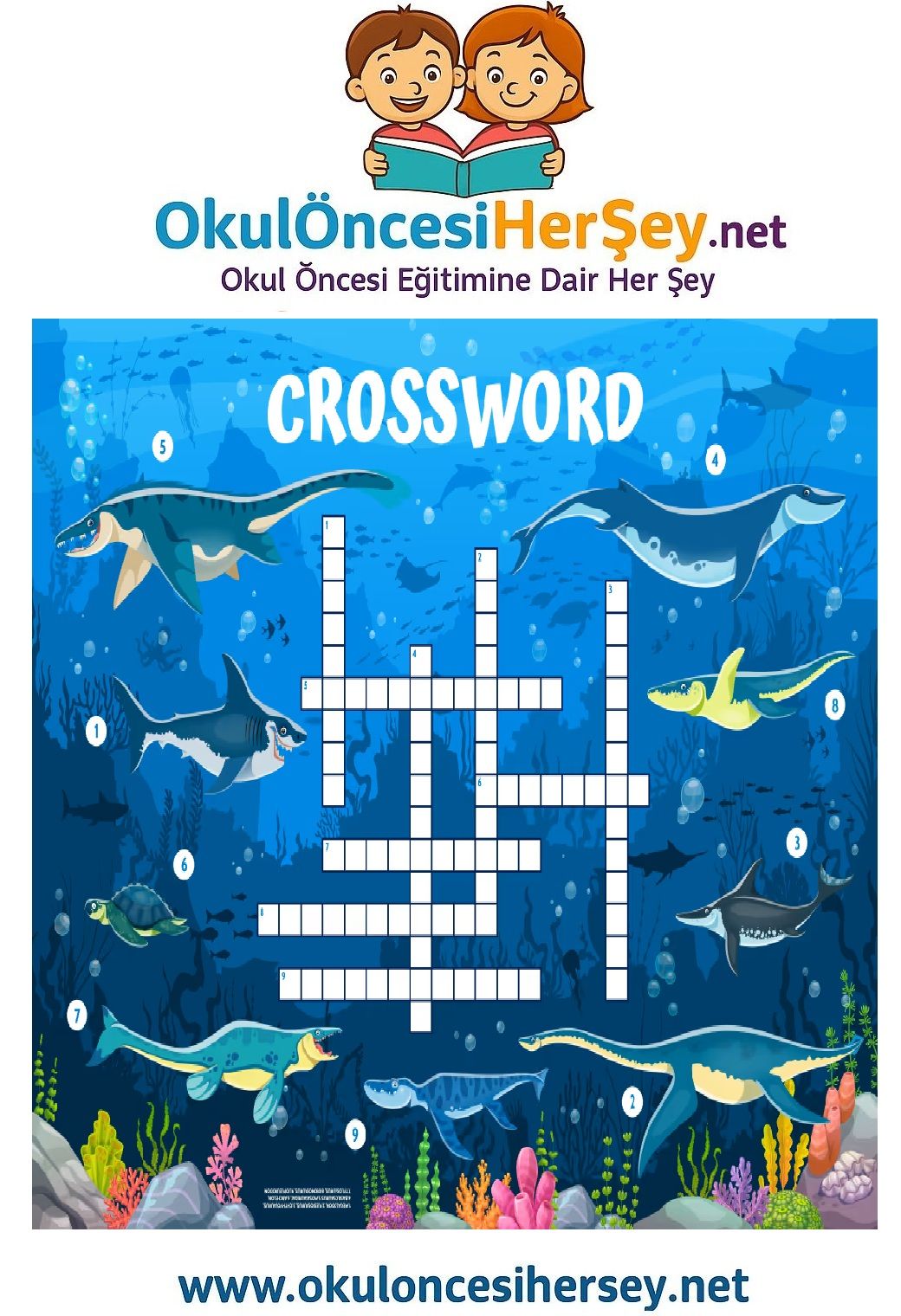 Çocuklar İçin   Crossword Bulmaca  