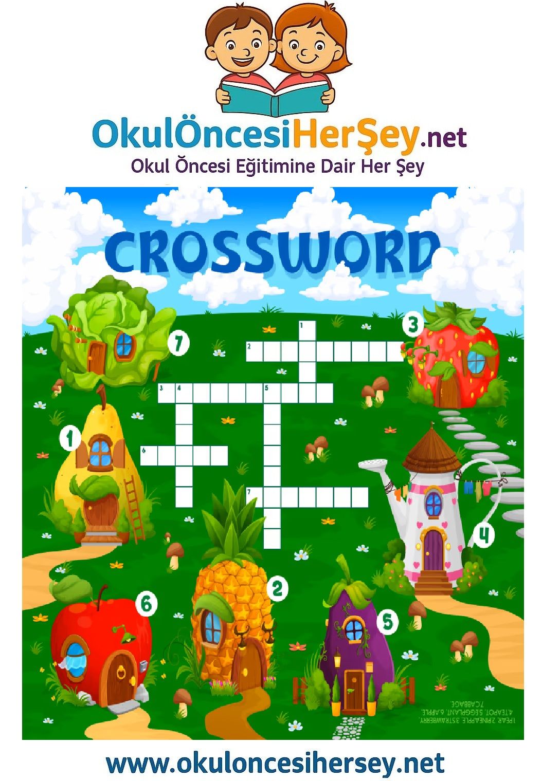 Çocuklar İçin   Crossword Bulmaca  