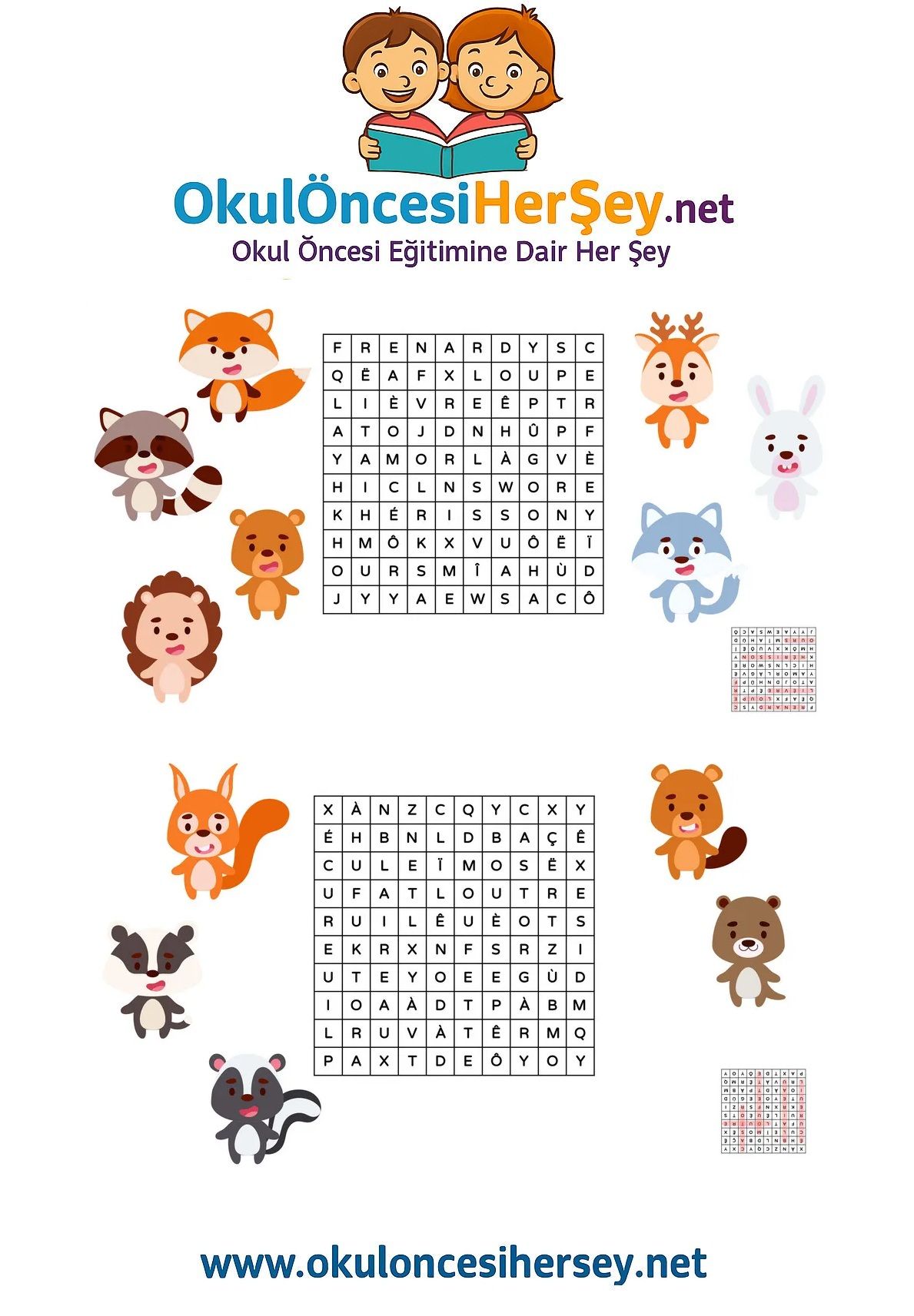 Çocuklar İçin   Kelime Arama  