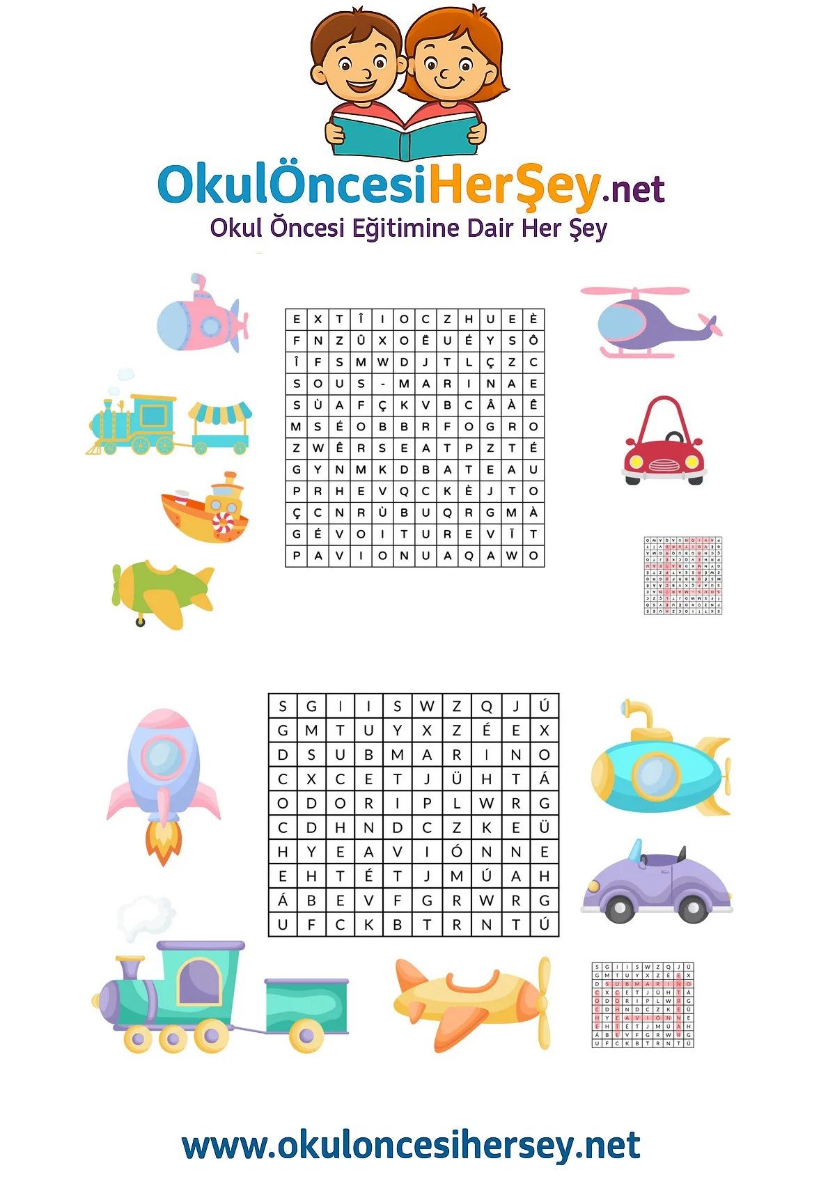 Çocuklar İçin   Kelime Arama  