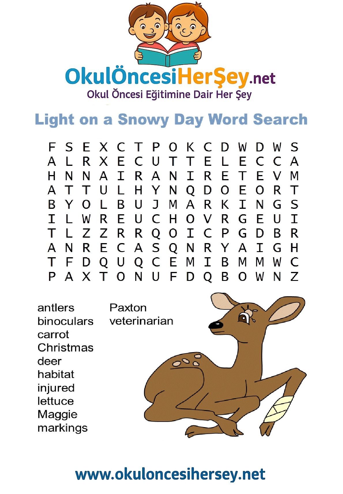 Çocuklar İçin   Kelime Arama  