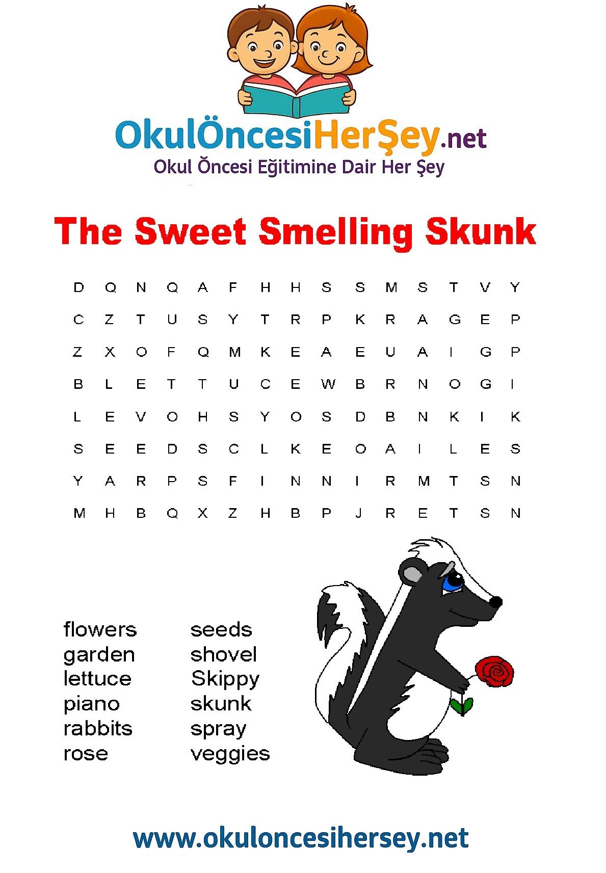 Çocuklar İçin   Kelime Arama  