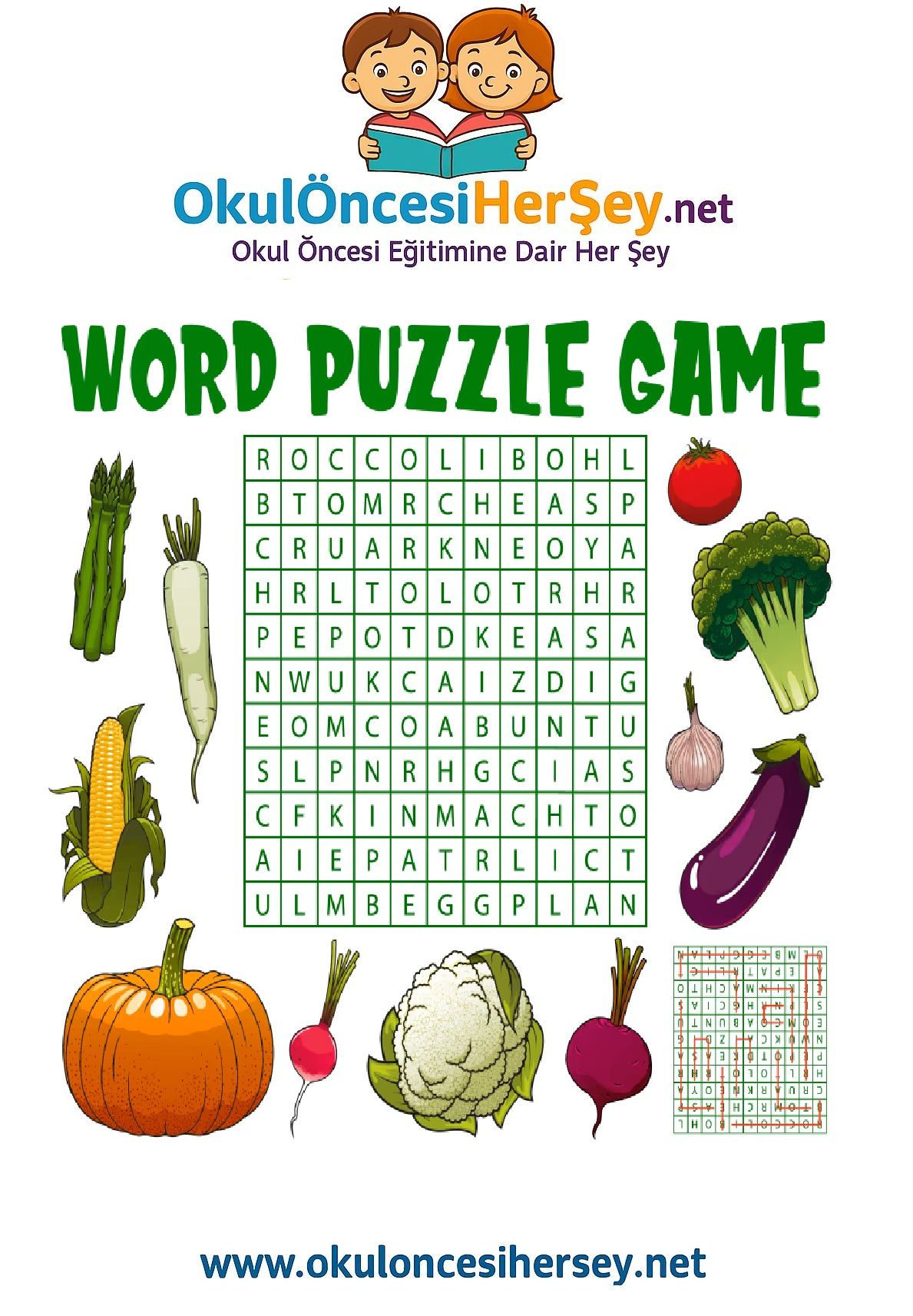 Çocuklar İçin   Kelime Arama  