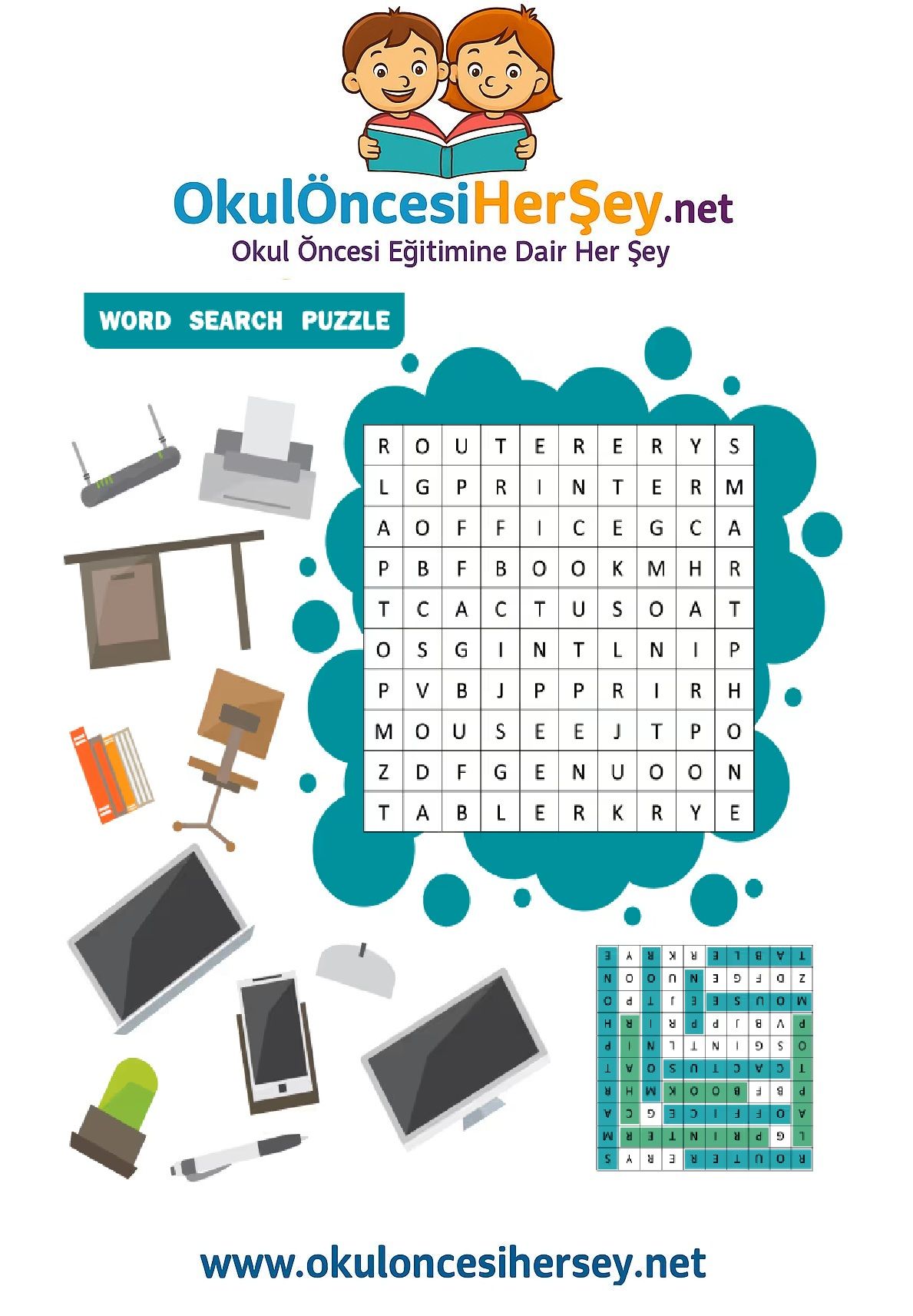 Çocuklar İçin   Kelime Arama  