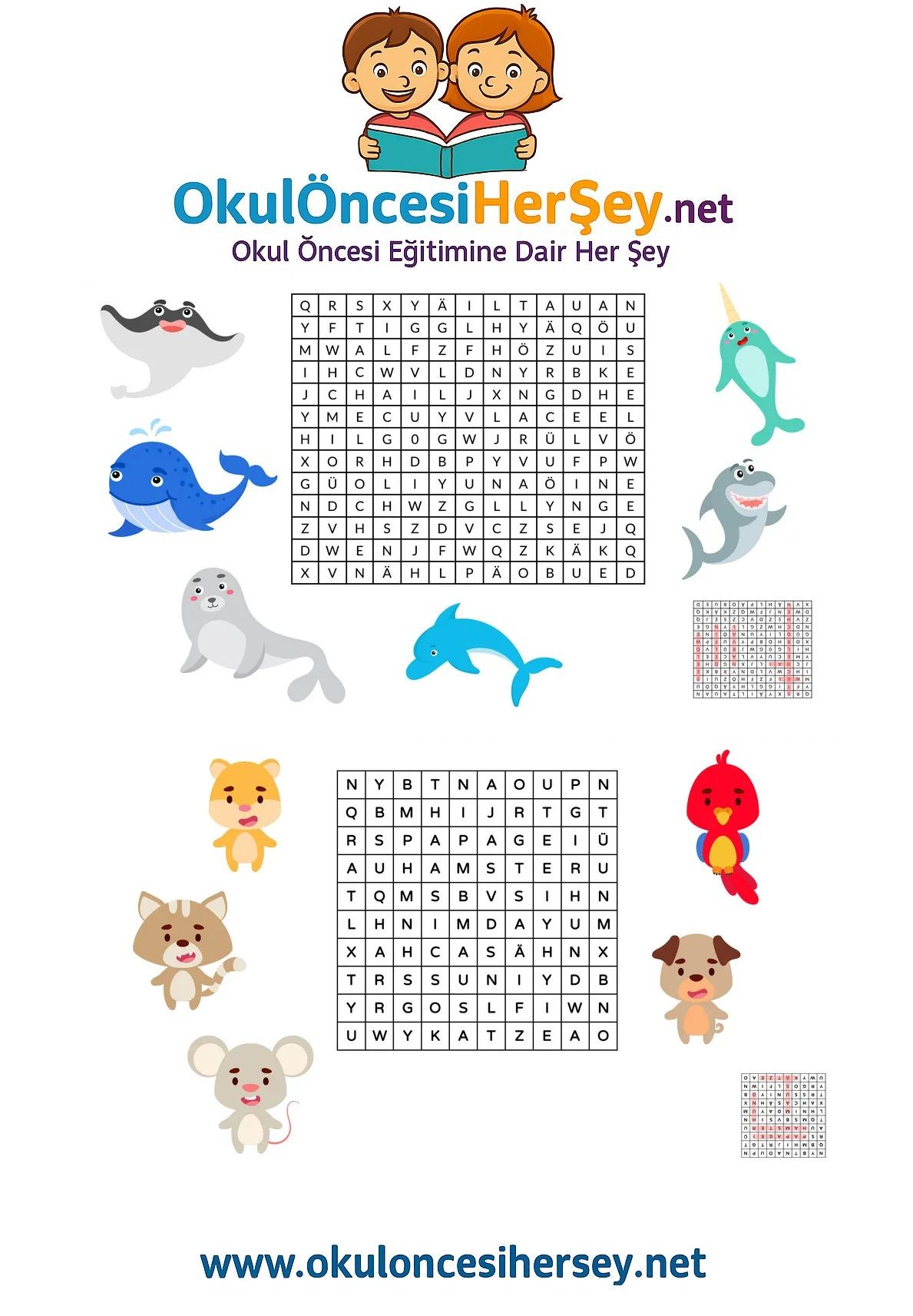 Çocuklar İçin   Kelime Arama  