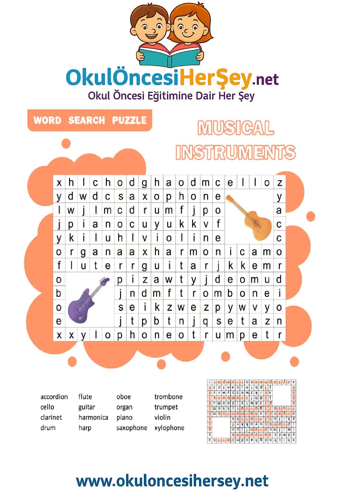 Çocuklar İçin   Kelime Arama  