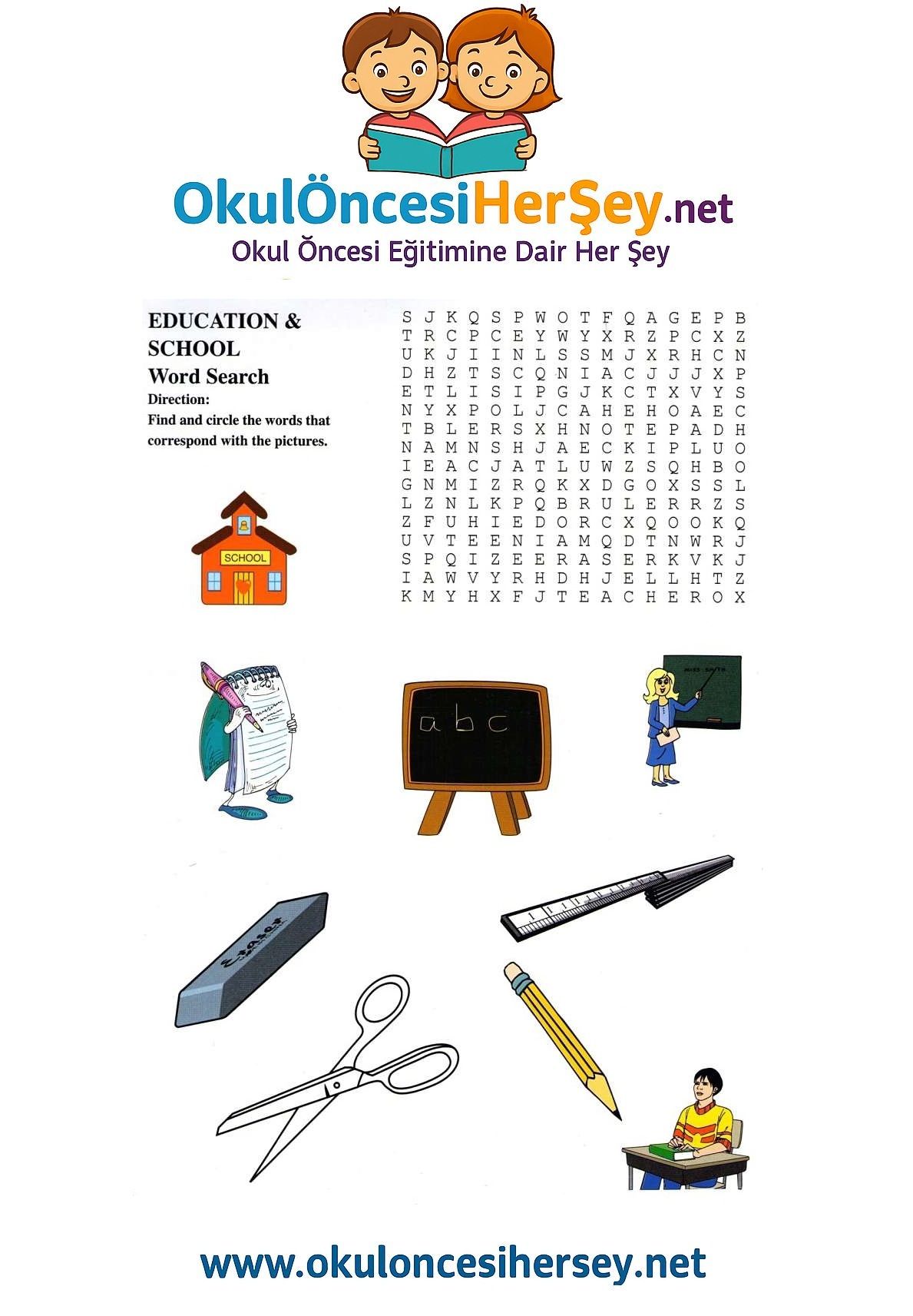 Çocuklar İçin   Kelime Arama  