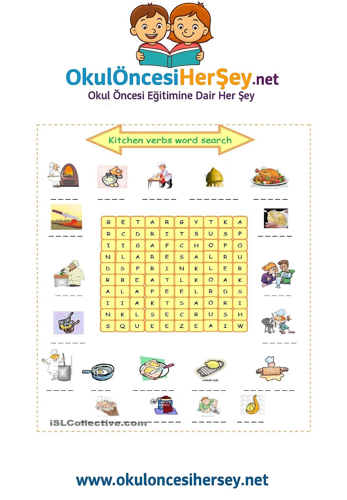 Çocuklar İçin   Kelime Arama  