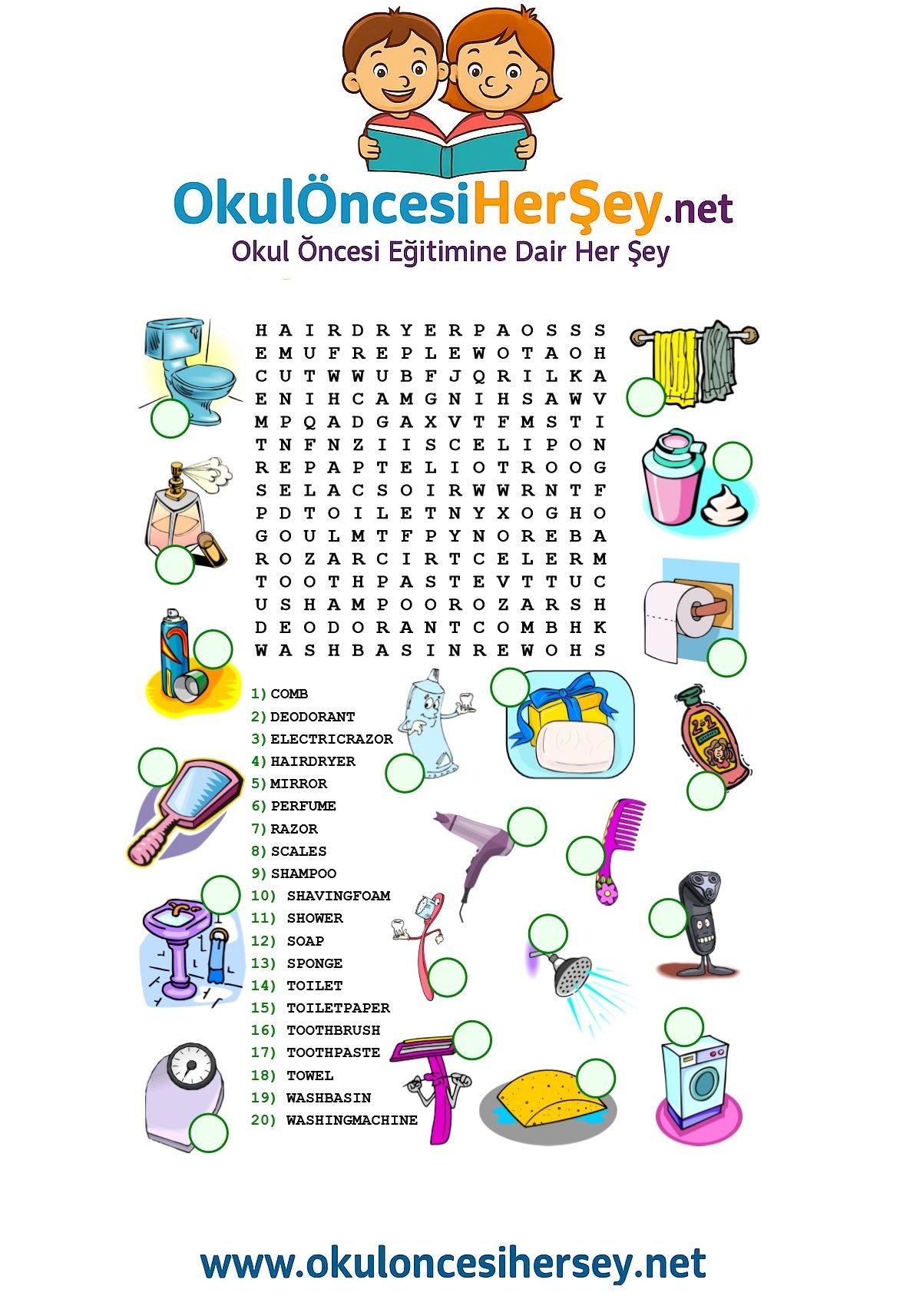 Çocuklar İçin   Kelime Arama  