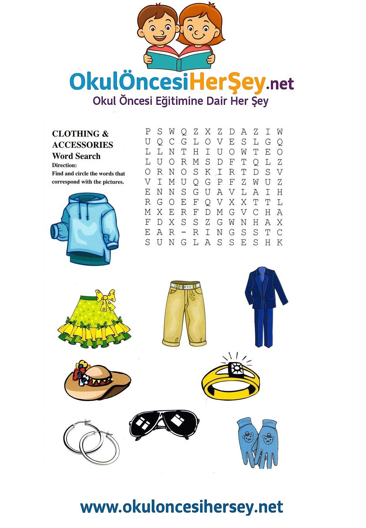 Çocuklar İçin   Kelime Arama  
