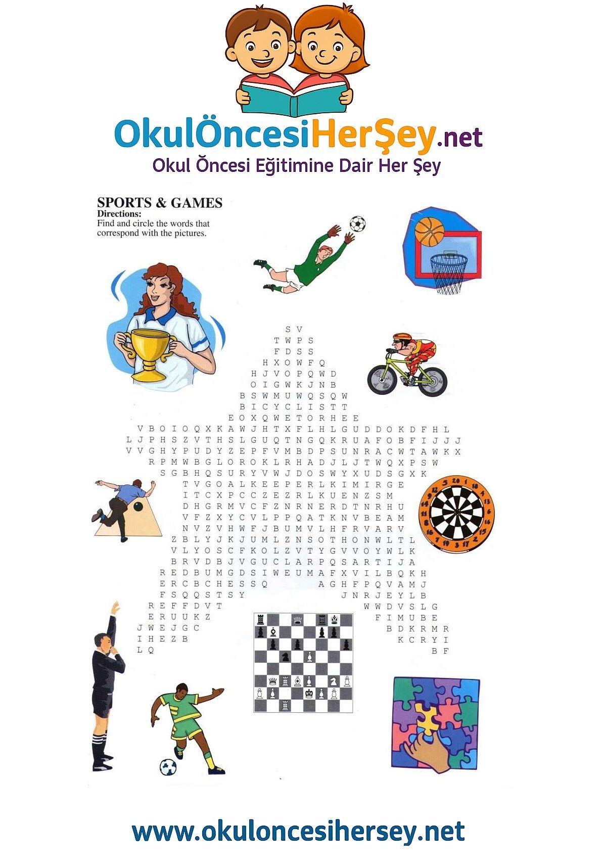 Çocuklar İçin   Kelime Arama  