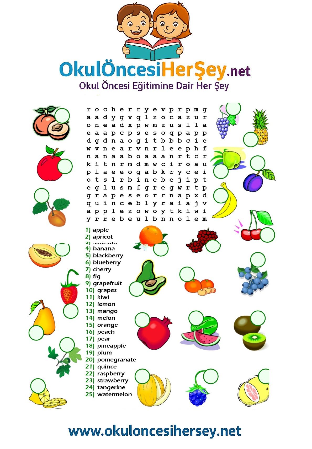 Çocuklar İçin   Kelime Arama  