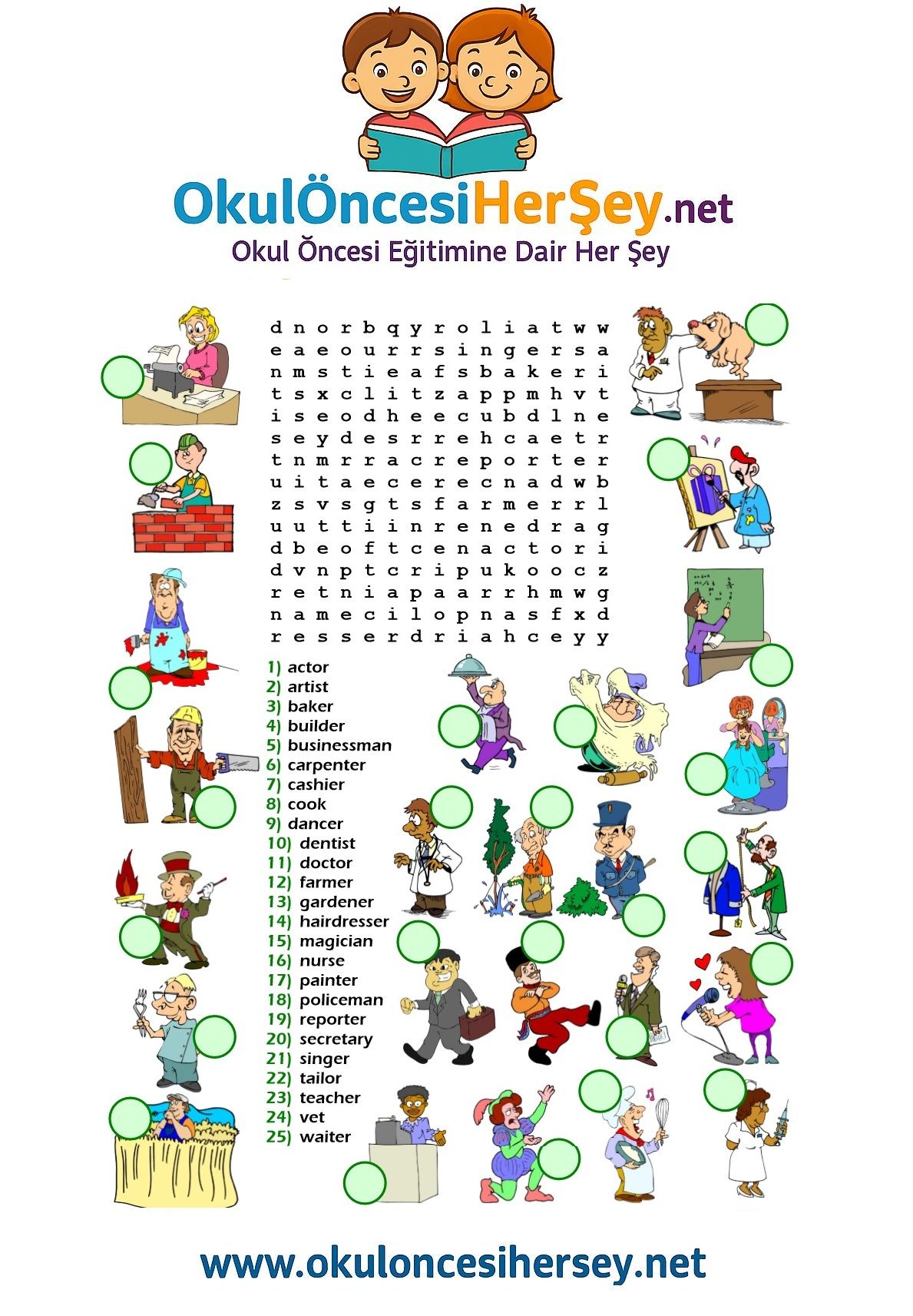 Çocuklar İçin   Kelime Arama  
