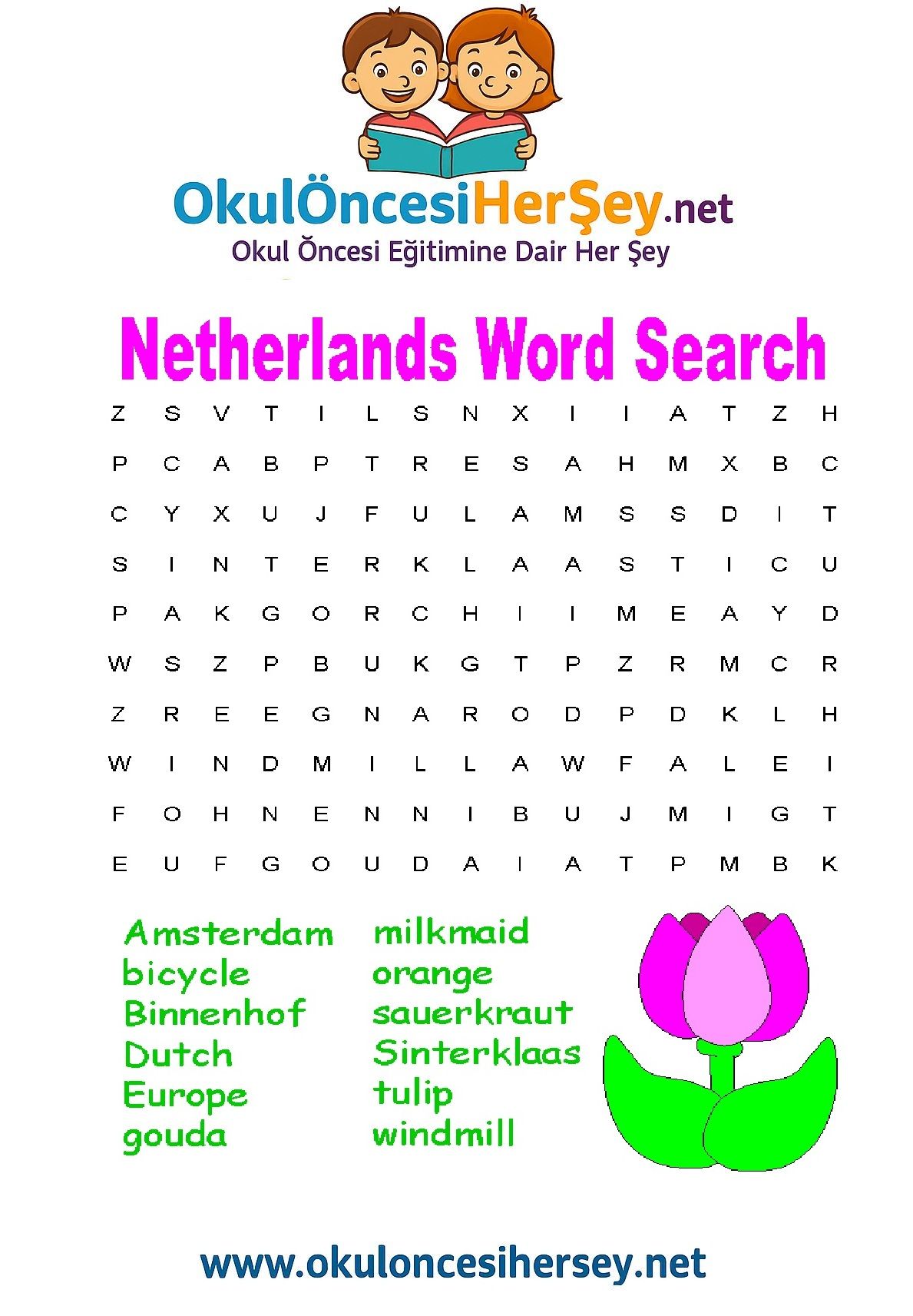 Çocuklar İçin   Kelime Arama  