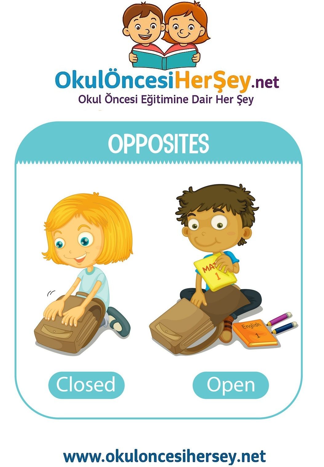 Çocuklar İçin   Zıt Kavramlar  
