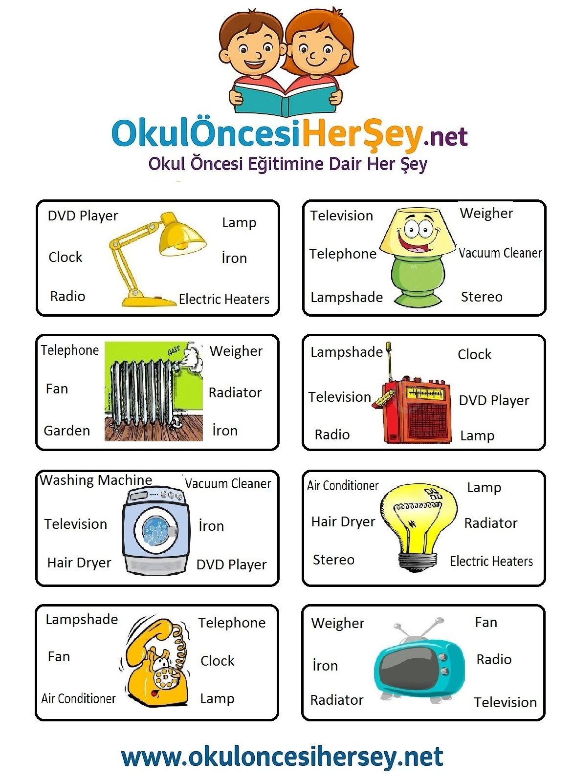 Çocuklar İçin   Doğru Kelimeyi Bul Çalışmaları  