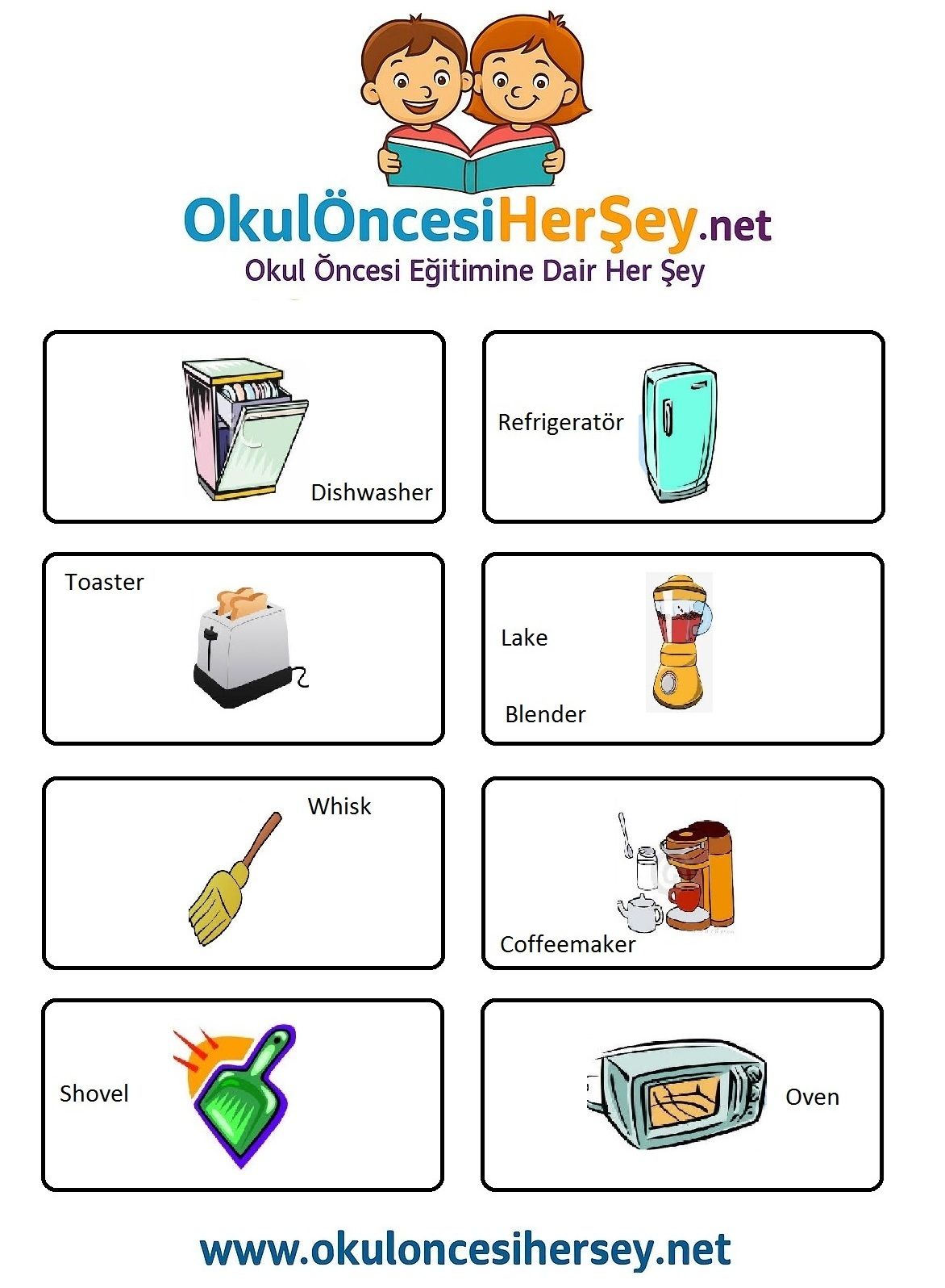 Çocuklar İçin   Doğru Kelimeyi Bul Çalışmaları  