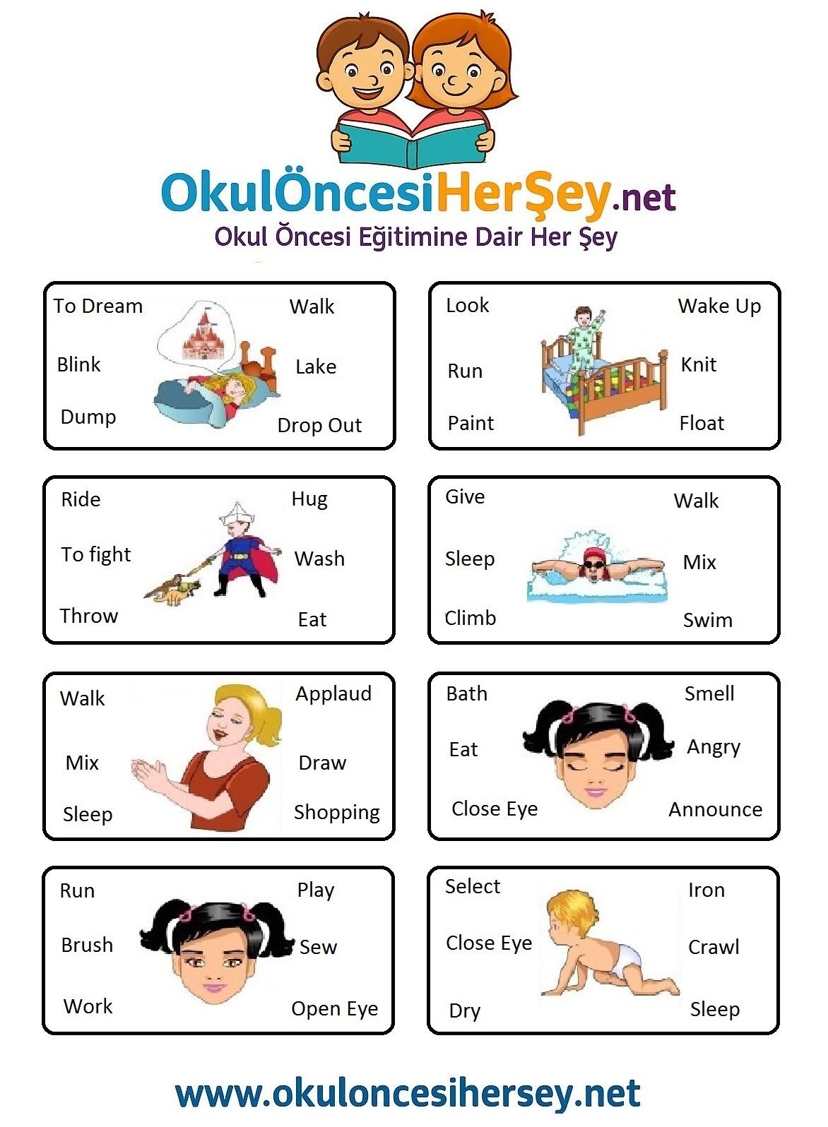 Çocuklar İçin   Doğru Kelimeyi Bul Çalışmaları  