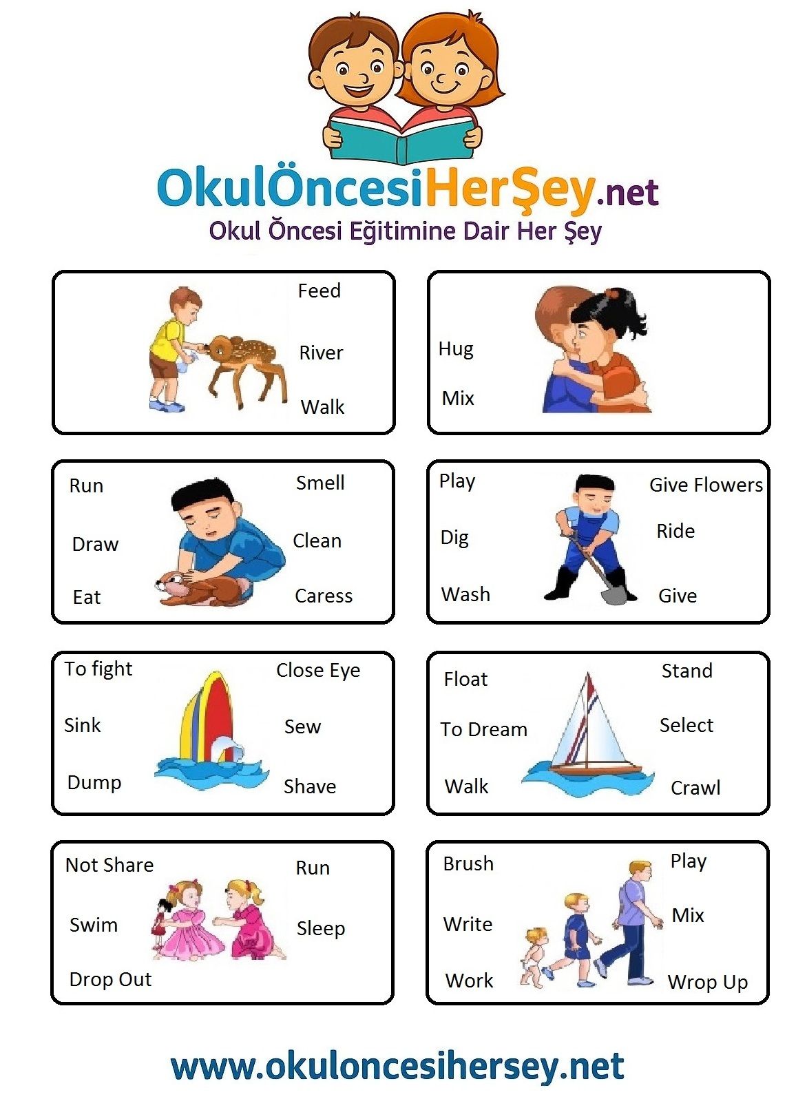 Çocuklar İçin   Doğru Kelimeyi Bul Çalışmaları  