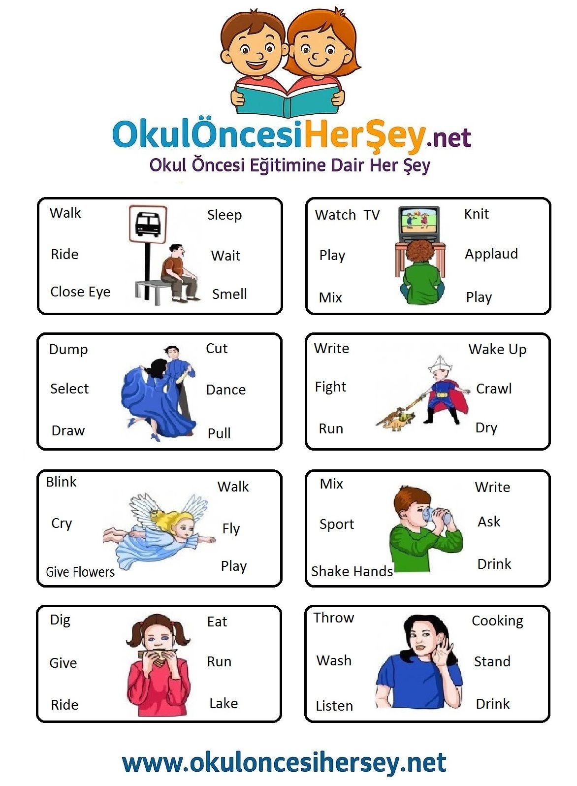 Çocuklar İçin   Doğru Kelimeyi Bul Çalışmaları  