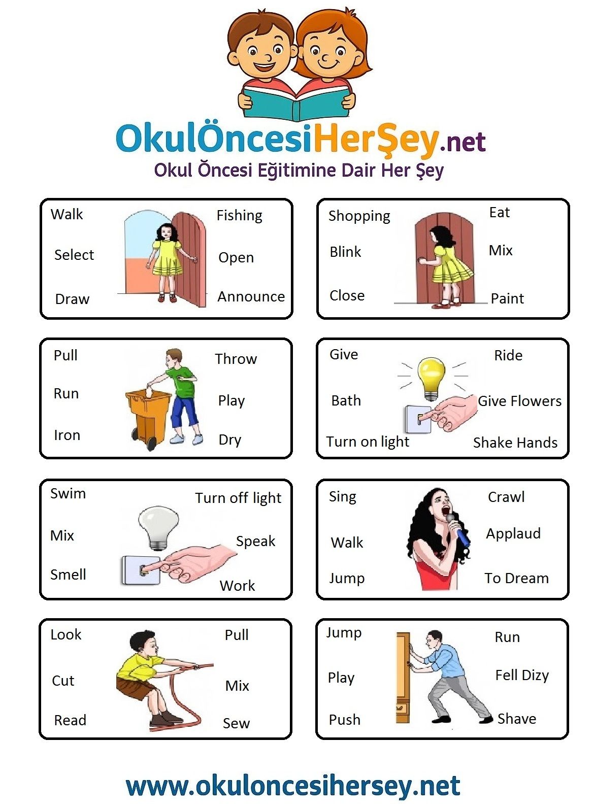 Çocuklar İçin   Doğru Kelimeyi Bul Çalışmaları  