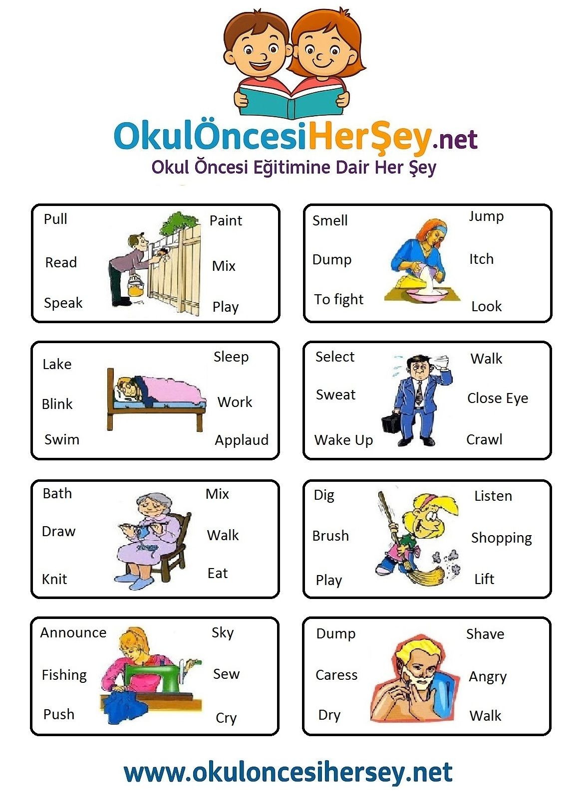 Çocuklar İçin   Doğru Kelimeyi Bul Çalışmaları  