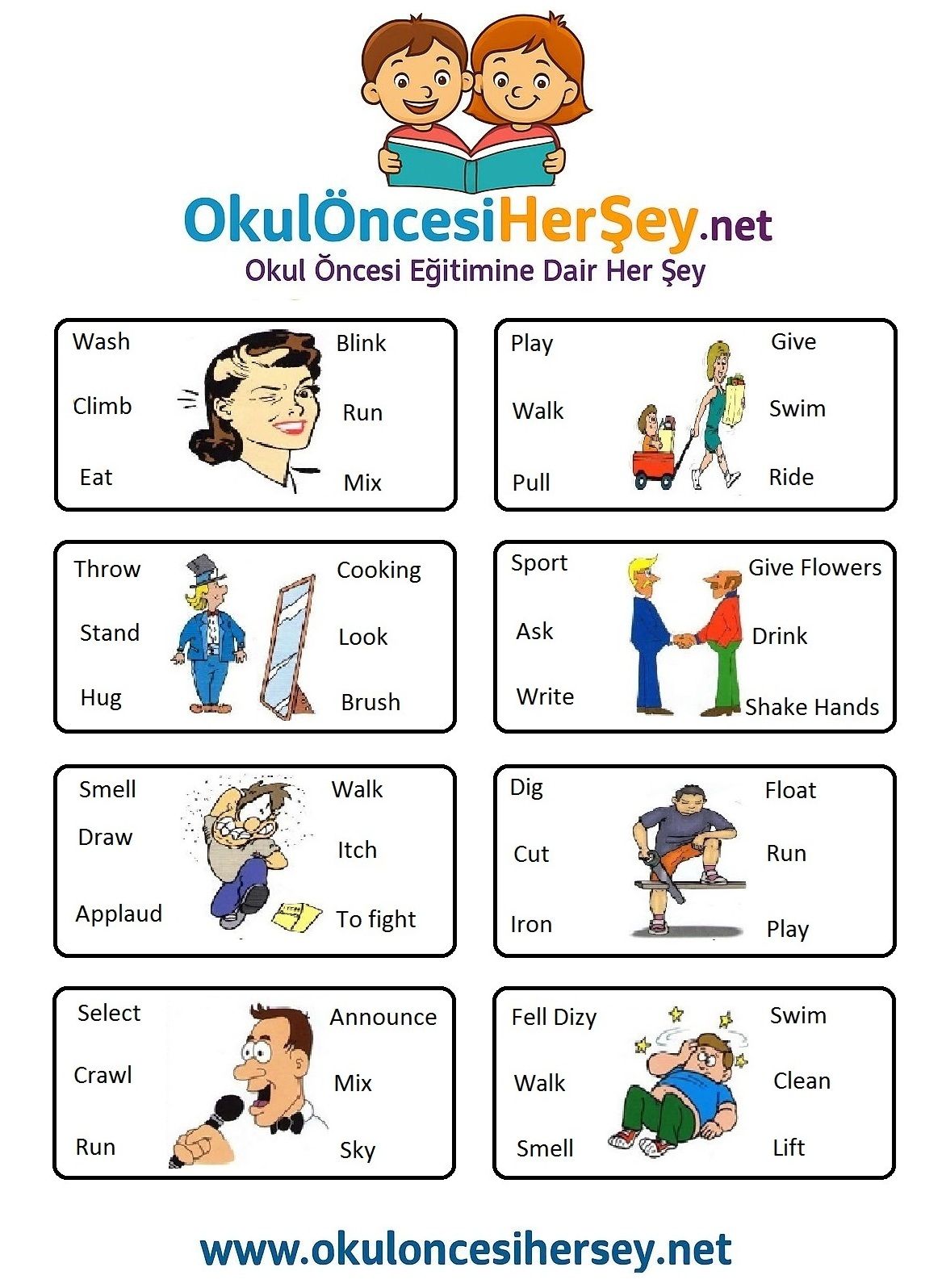 Çocuklar İçin   Doğru Kelimeyi Bul Çalışmaları  