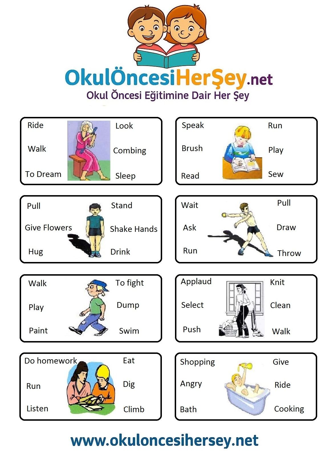 Çocuklar İçin   Doğru Kelimeyi Bul Çalışmaları  