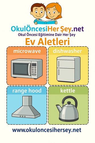 Çocuklar İçin  İngilizce Ev Aletleri Flashkart  