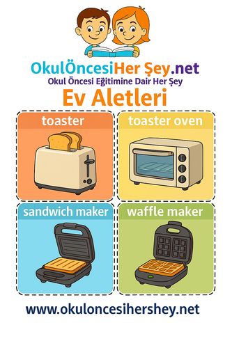 Çocuklar İçin  İngilizce Ev Aletleri Flashkart  