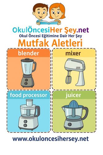 Çocuklar İçin  İngilizce Ev Aletleri Flashkart  