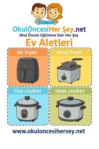 Çocuklar İçin  İngilizce Ev Aletleri Flashkart  