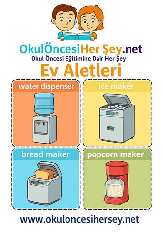 Çocuklar İçin  İngilizce Ev Aletleri Flashkart  