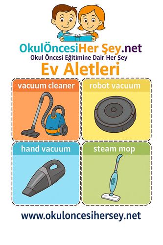 Çocuklar İçin  İngilizce Ev Aletleri Flashkart  